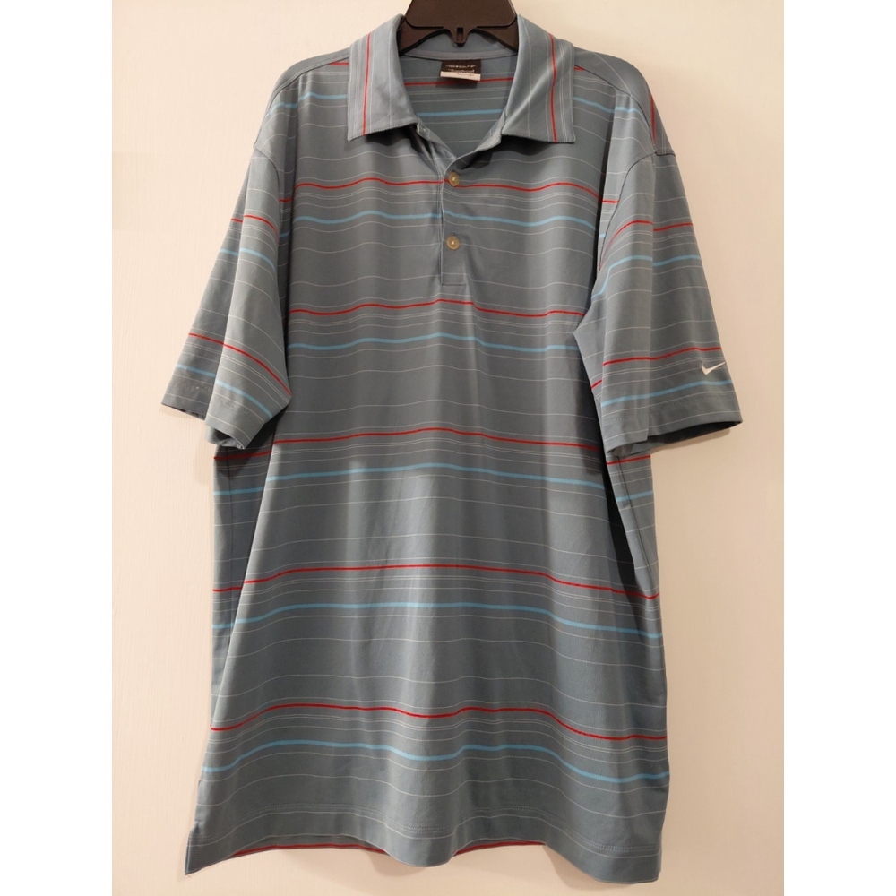 Nikegolf Nike Fit Dry With Ventilation Size Medium Men's Striped Polo